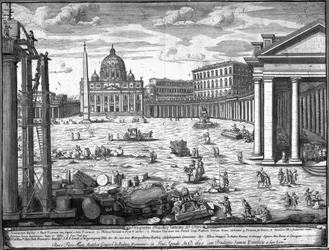 Uitzicht op de Sint-Pietersbasiliek, Rome